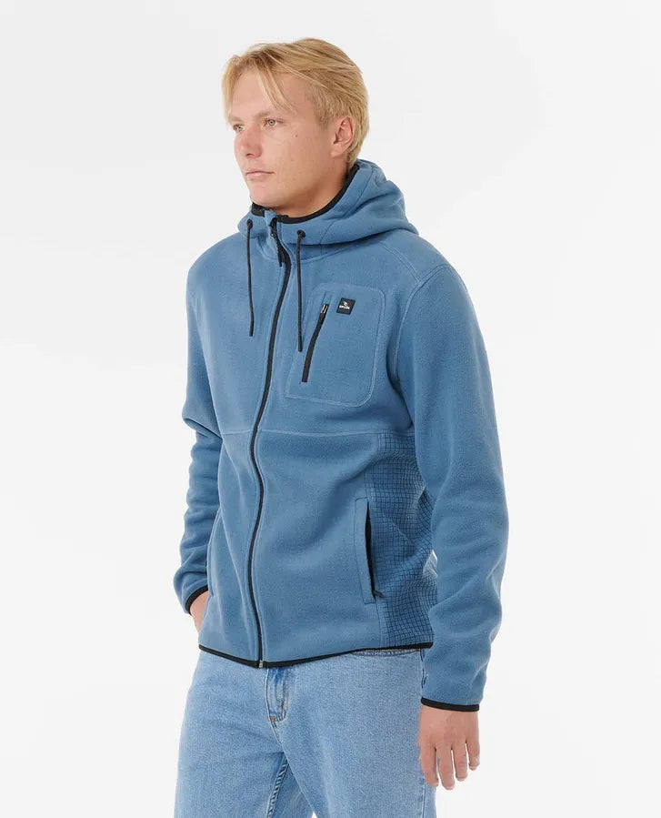 RIPCURL DEPARTED POLAR FLEECE ZIP THROUGH JACKET