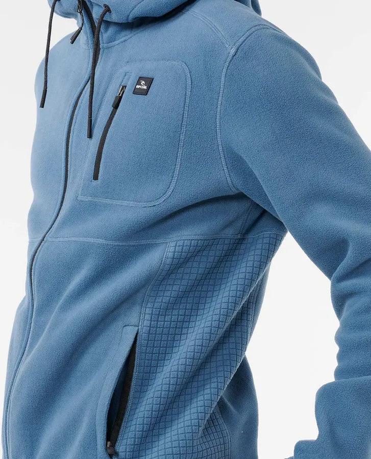 RIPCURL DEPARTED POLAR FLEECE ZIP THROUGH JACKET