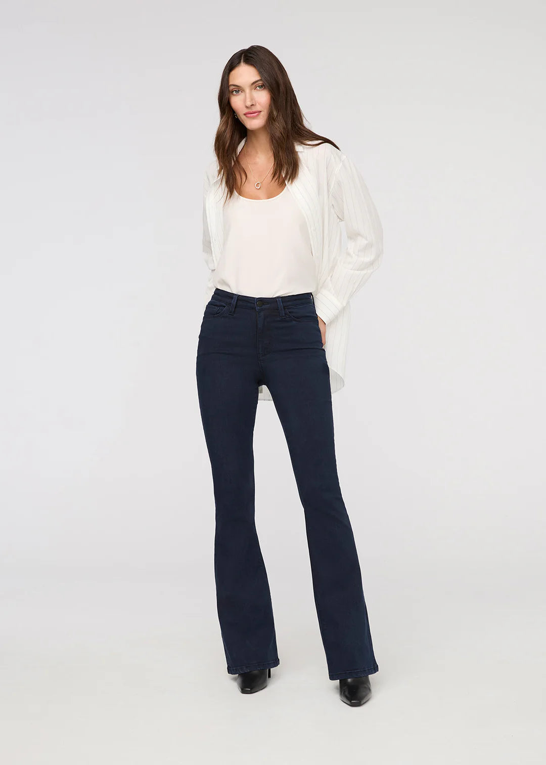 DU/ER NO SWEAT DENIM HIGH RISE FLARE