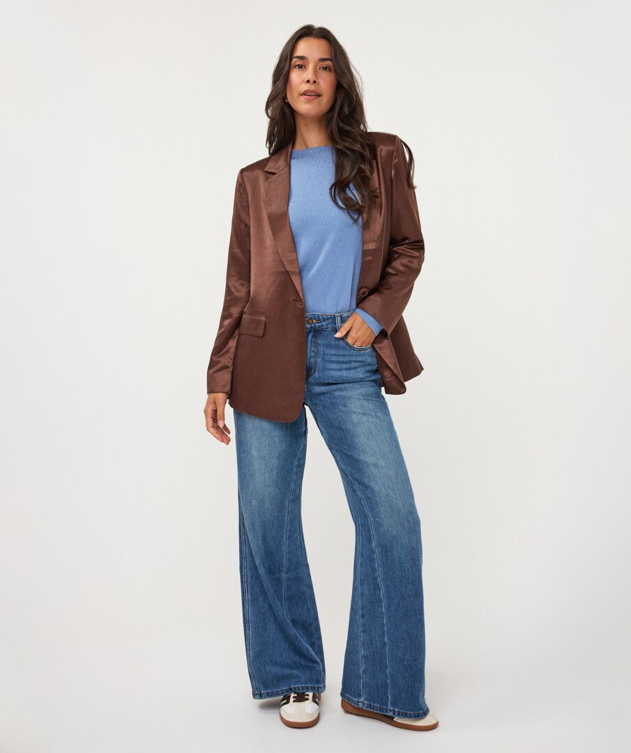 ESQUALO TROUSERS FLAIR PANELS DENIM