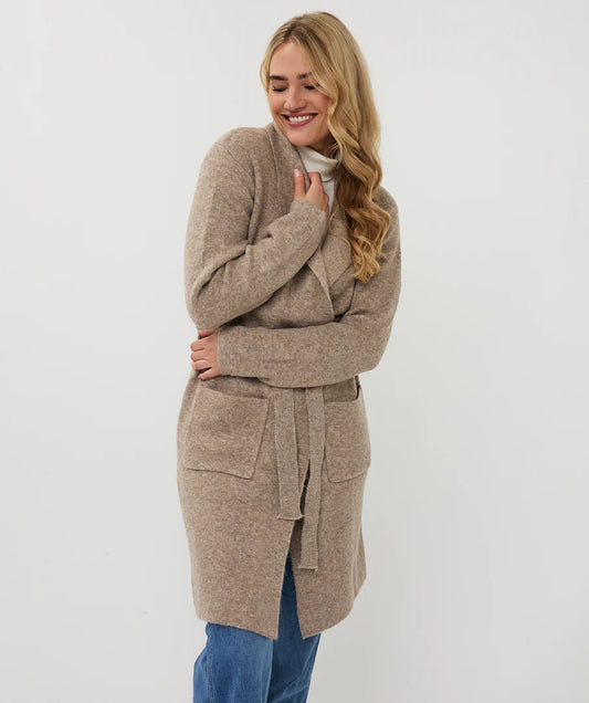 ESQUALO LONG BELTED CARDIGAN