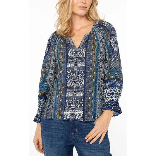 LIVERPOOL BUTTON WOVEN BLOUSE