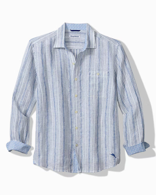 TOMMY BAHAMA BLUE ROYAL STRIPE SHIRT