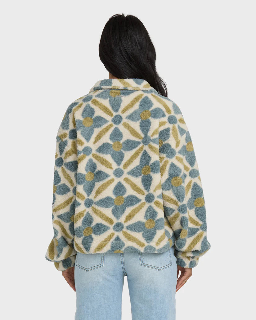 BILLABONG ALL THE TIME SHERPA HALF ZIP SWEATER