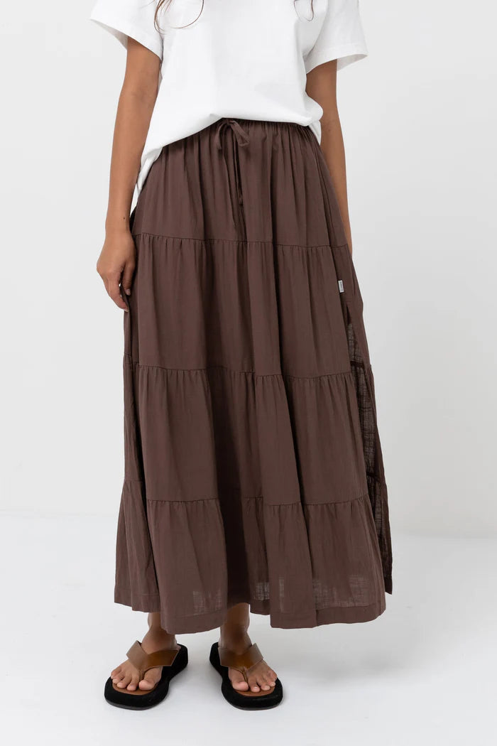 RHYTHM  CLASSIC TIERED MAXI SKIRT