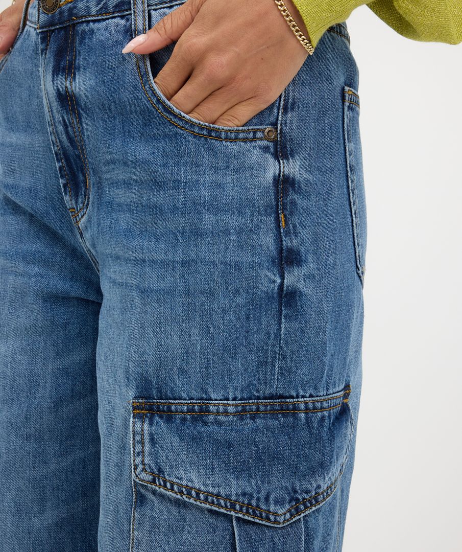 ESQUALO WIDE LEG CARGO JEAN